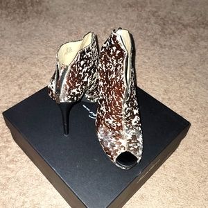 Cream and Brown Peep Toe